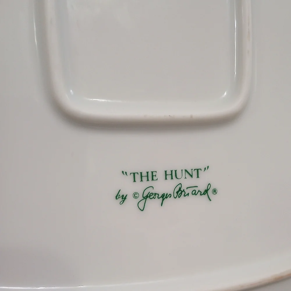 Vintage George's Briard The Hunt Chip Dip Platter Christmas Holiday